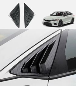 Honda Civic 2022-2025 Rear Side Windows Louvers - Carbon Fiber ABS Sport Style