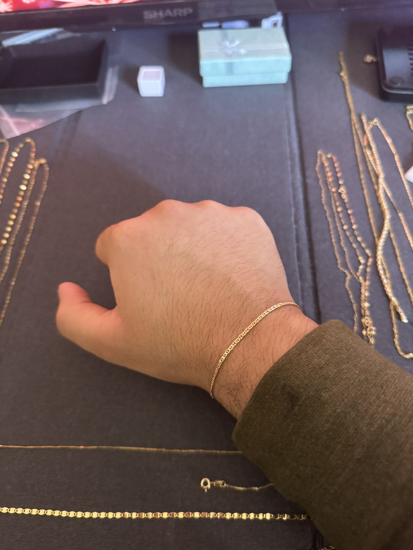 10K REAL GOLD GUCCI BRACELET 2MM 7 INCH 