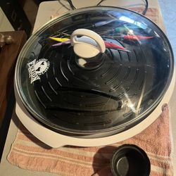 Electric hotpot pot,Smokeless Non-Stick,for Korean BBQ, Shabu Shabu and Noodles ,white