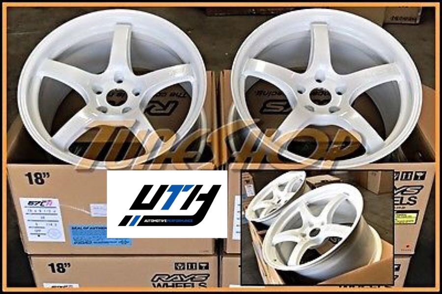 RAYS VOLK GRAMLIGHTS 57CR 18x9.5 5x114 +38 05-17 WRX STI WHITE