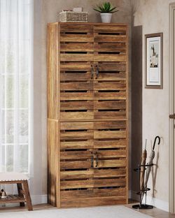 BYBLIGHT Lauren 70.86 in. 9-Tier Rustic Brown Shoe Cabinet | SaleSumo INSANE DEAL (FIRM)