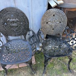 2 Aztec Metal Chairs 