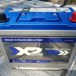 X2 Power Dual Purpose / Deep Cycle AGM Car Truck Battery Perfect Condition 1yr Warranty 