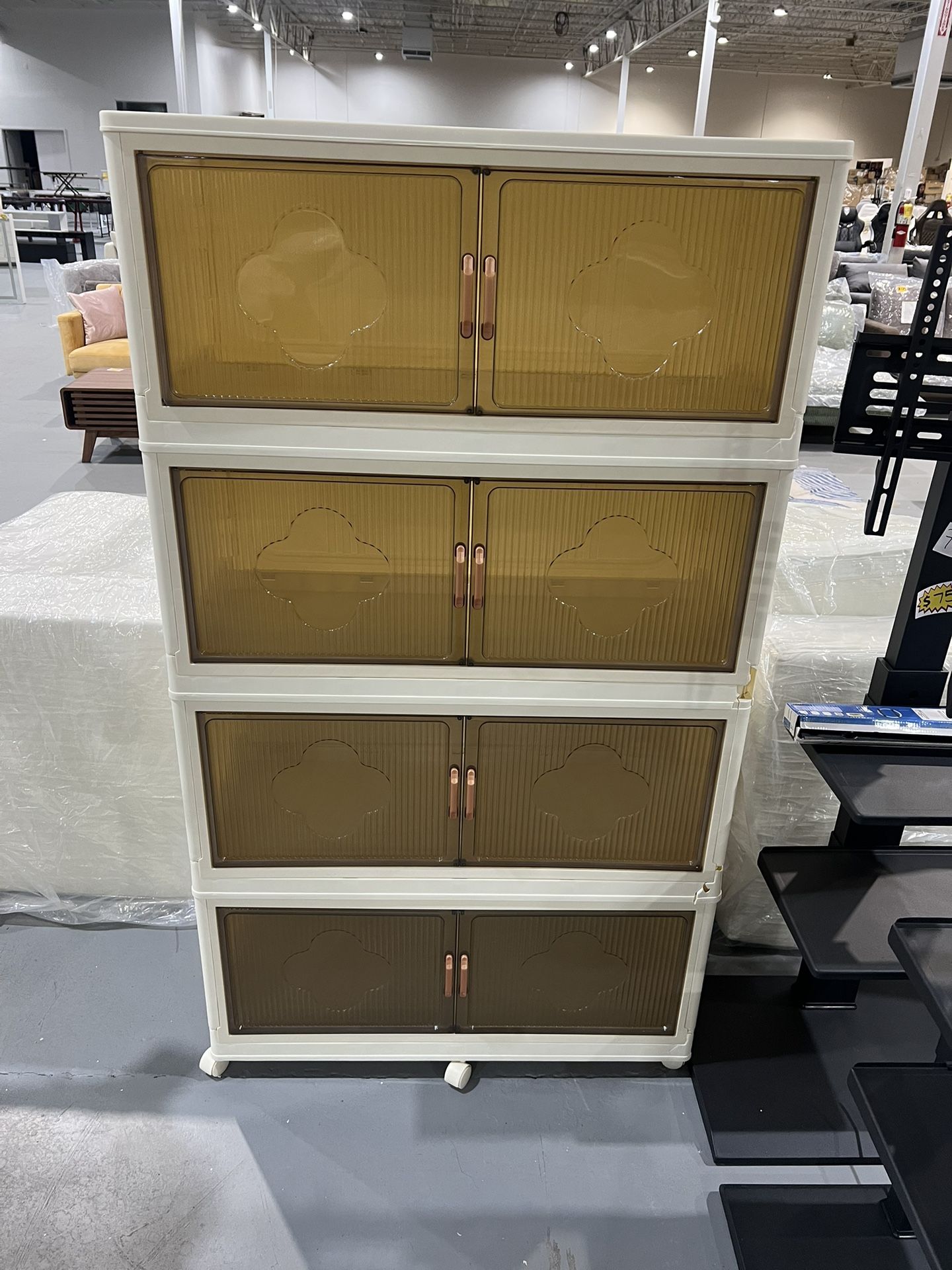 M-(Damages)4-Tier Storage Bins with Lids, 115QT Stackable Storage Bins with Wheels, Closet Organizer and Storage, Plastic Large Storage Containers for