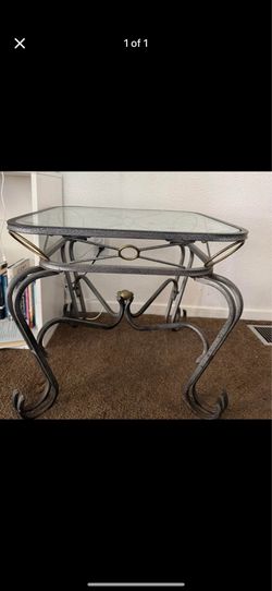 Glass metal coffee table