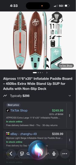 Atpross 11'6" x 35" Inflatable Paddle Board
