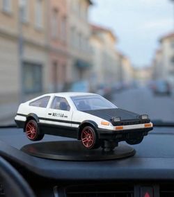 AE86 Drifting Car Ornament, Initial D Inspired JDM Anime Decor, Dynamic Dashboard Toy