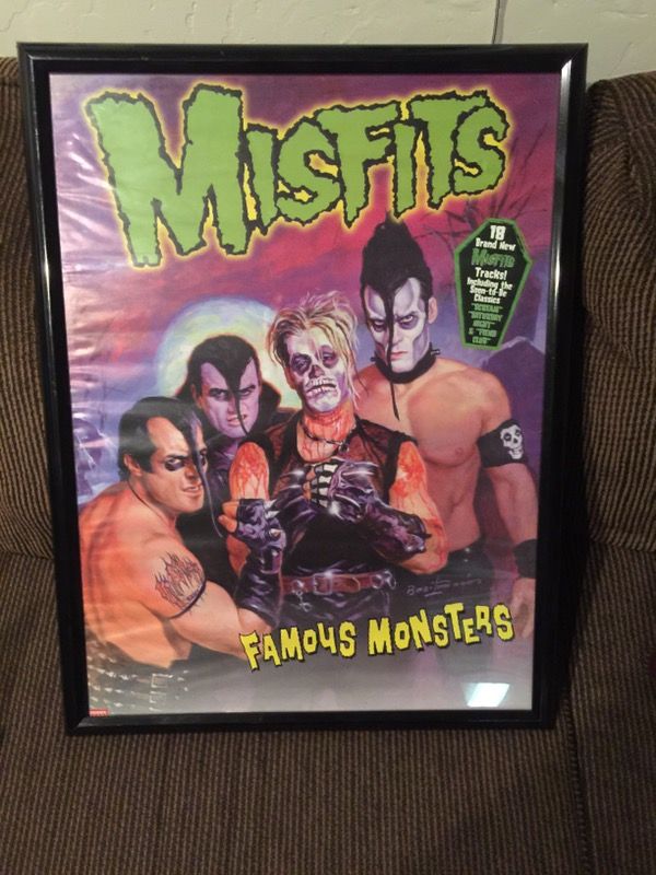 MISFITS Famous Monsters Promotional Poster Framed 19X25 "Excellent Condition"