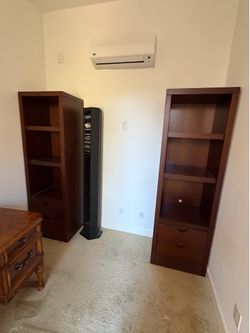 Pair of Dark Wood Bookcases with Drawers (2 pieces-140$) brand Martin Furniture !!!moving sale!!!
