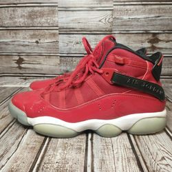 Nike Jordans 6 Rings Gym Red Sneakers Lace-up Shoes Big Kids Youth Size 6