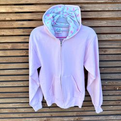 Youth Girls Size 14/16 Pink Hoodie With Hearts