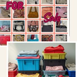 Huge Bundle Of Womens Handbags & Clothing 