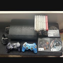 Ps3 Super Slim + 10 Games And 2 Controllers