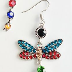 Dragonfly Multi-colored Dangle Earrings