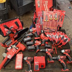 “Milwaukee M18 Power Tool Lot — Batteries + Charger — Great Deal!”