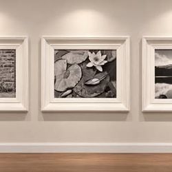 Set of 3 Wall Art Print in white wooden frame.