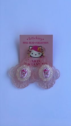 Hello Kitty Pink Head Collection Drop Earrings By Tarina Tarantino