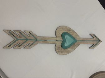 Wooden arrow teal wall decor