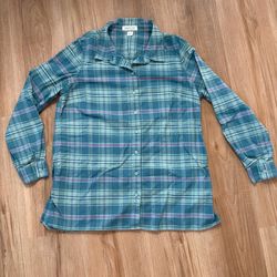 Coldwater Creek Twilight NorthCountry Flannel Shirt Style Number: 24827  Misses size Small  Color: Tucson Teal