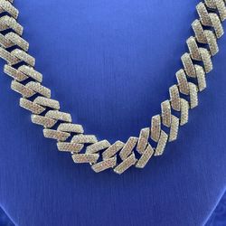 925 Sterling Silver CZ 22” Monaco Necklace 126.40g 12mm 200671/4