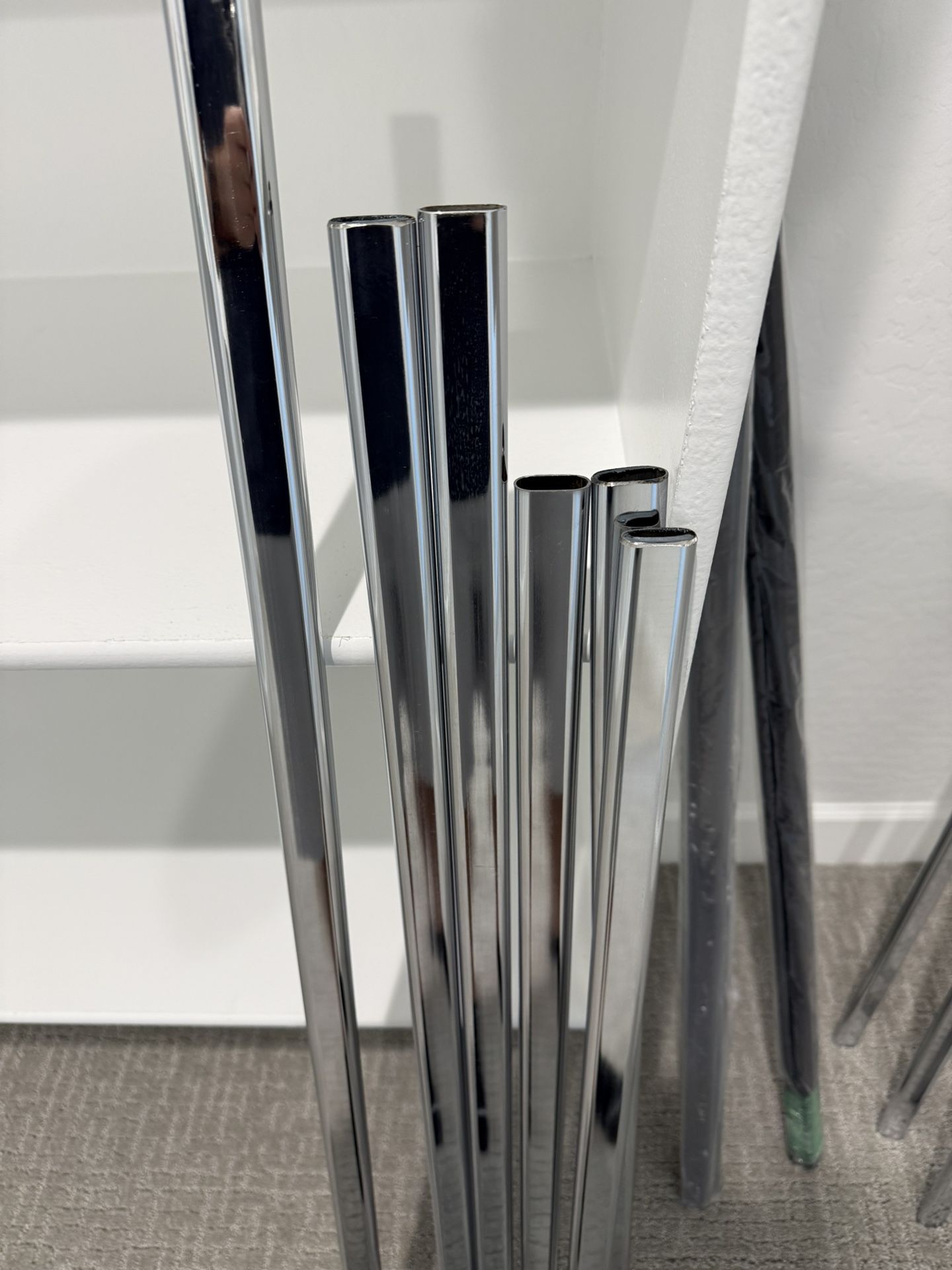 Chrome, Oval Closet, Rods, And Holders