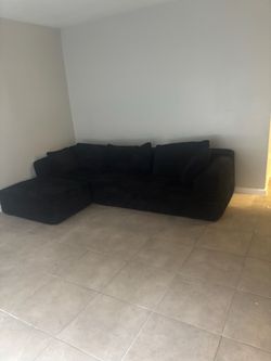 Black Boneless Sectional Couch