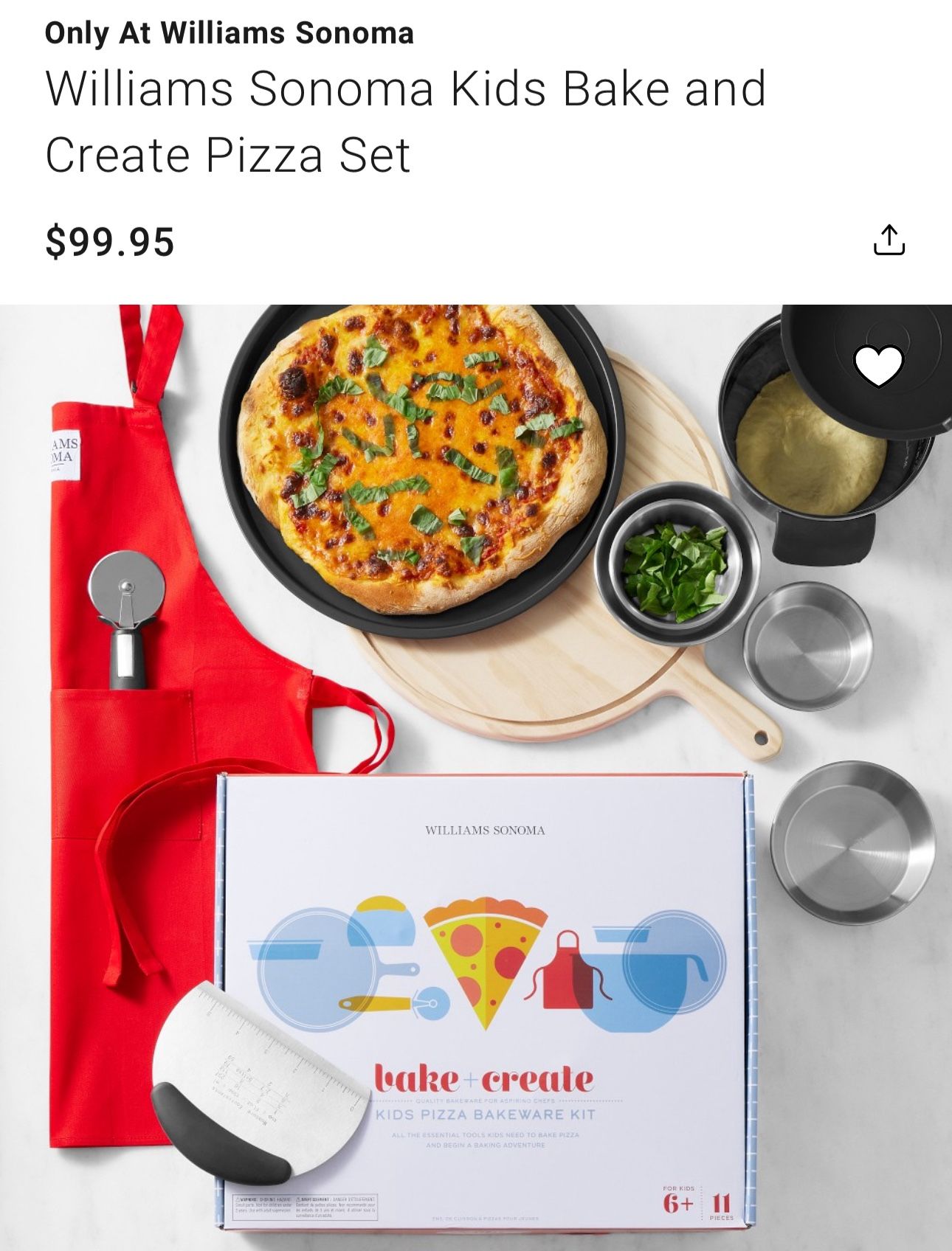 Williams Sonoma Kids’ Pizza & Bake Set