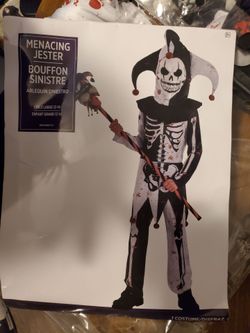 Kids costume brand new Menacing Jester Halloween Costume Child Large 12-14