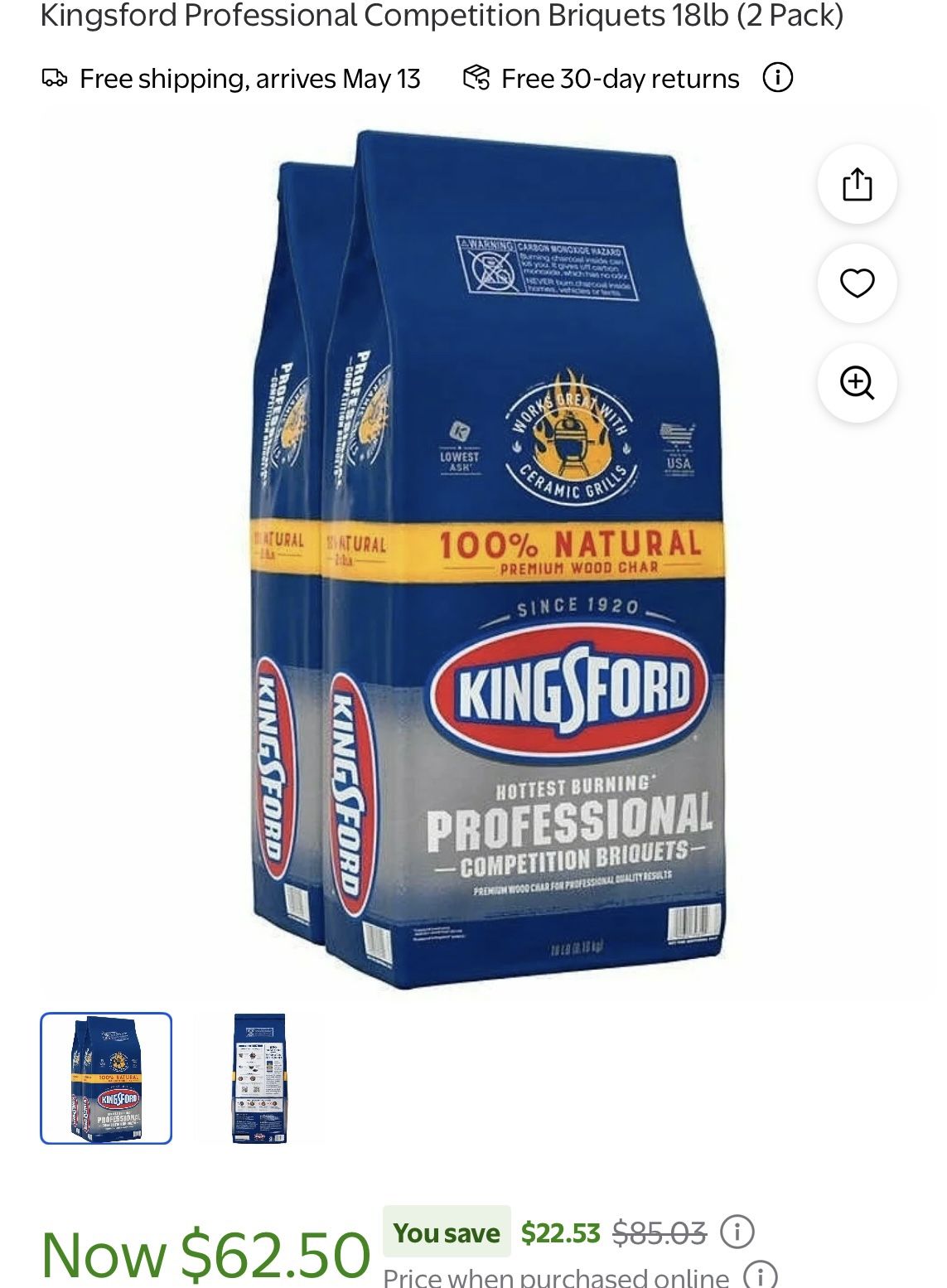 Kingsford Professional Competition Briquets 18lb (2 Pack)