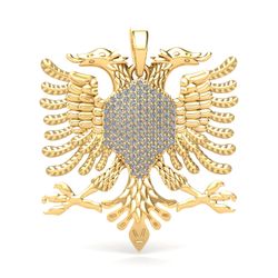 Albanian Eagle 14k Gold ,Diamonds 