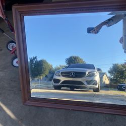 Original Wood 38” Wide 34” Tall Mirror 