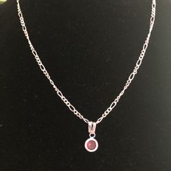 Red Crystal Pendant (silver)