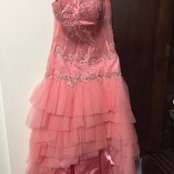 Pink evening dress