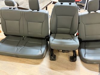Gray Leather Truck Seats Set