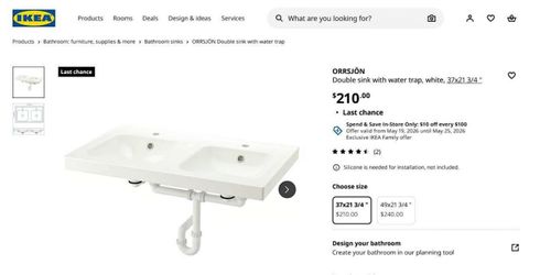 IKEA ORRSJÖN Double Sink (new in box)