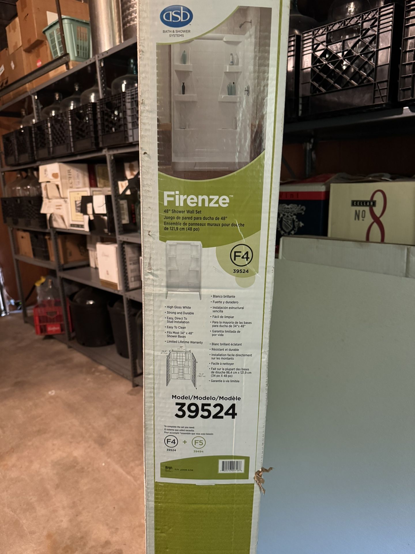 Shower Kit 48x34 Inch White Complete With Base