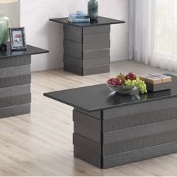 New Gray Coffee Table And 2 Side Tables 