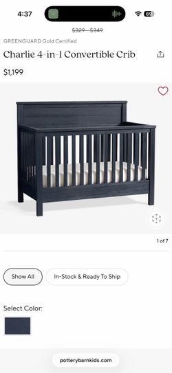 Pottery Barn Charlie 4-in-1 Convertible Crib + Dresser