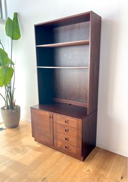 Vintage Rosewood Bookshelf Cabinet