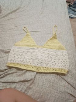 crochet yellow crop top
