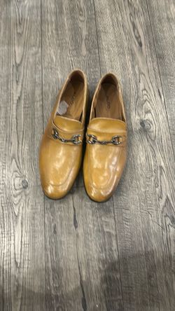 Aldo Tan Leather Loafers with Chain Detail