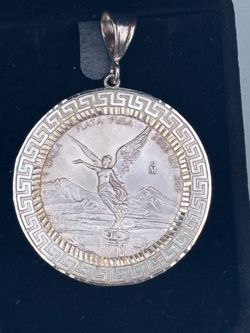 2005 Mexican Libertad Silver Coin Set in Sterling Silver Bezel