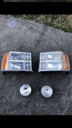 07-13 gmc sierra headlights+foglights