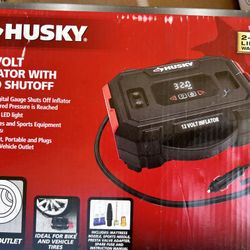 CAR AIR COMPRESSOR 12 OR 120 Volt Outlet Husky Portable Auto Pump Tires INFLATOR