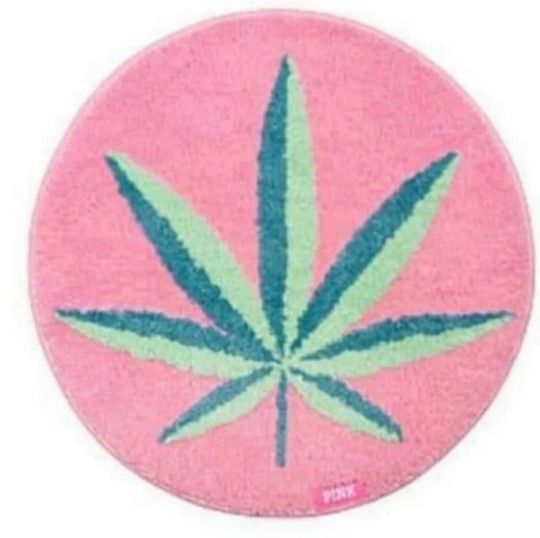 RETIRED Victoria Secret PINK Coco Chill Weed Leaf Rug