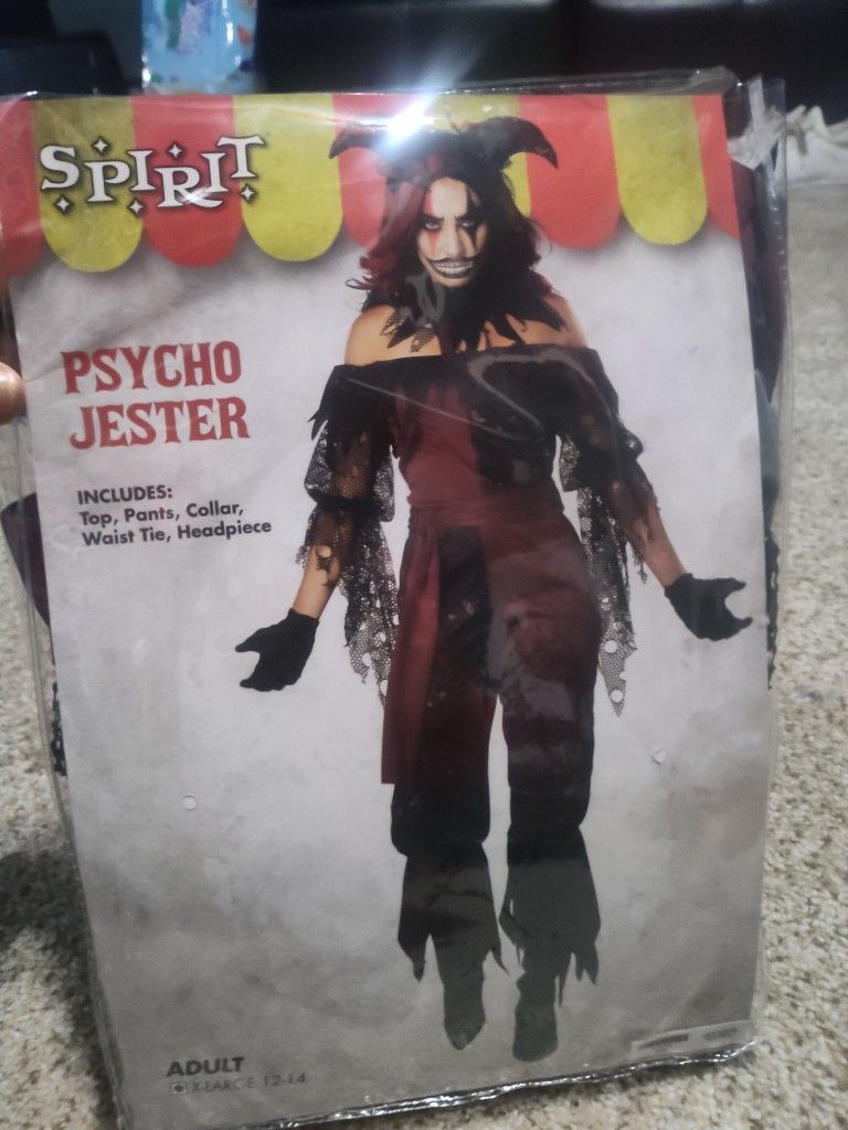 Halloween Costume New- Psycho Jester Adult Xl