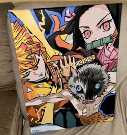 demon slayer canvas painting