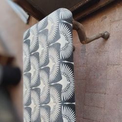 Vintage Animal Leg Wood And Fabric Bench