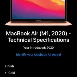 13” MacBook Air Rose Gold M1