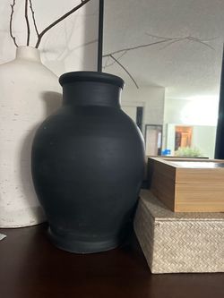 Matte Black Ceramic Vase